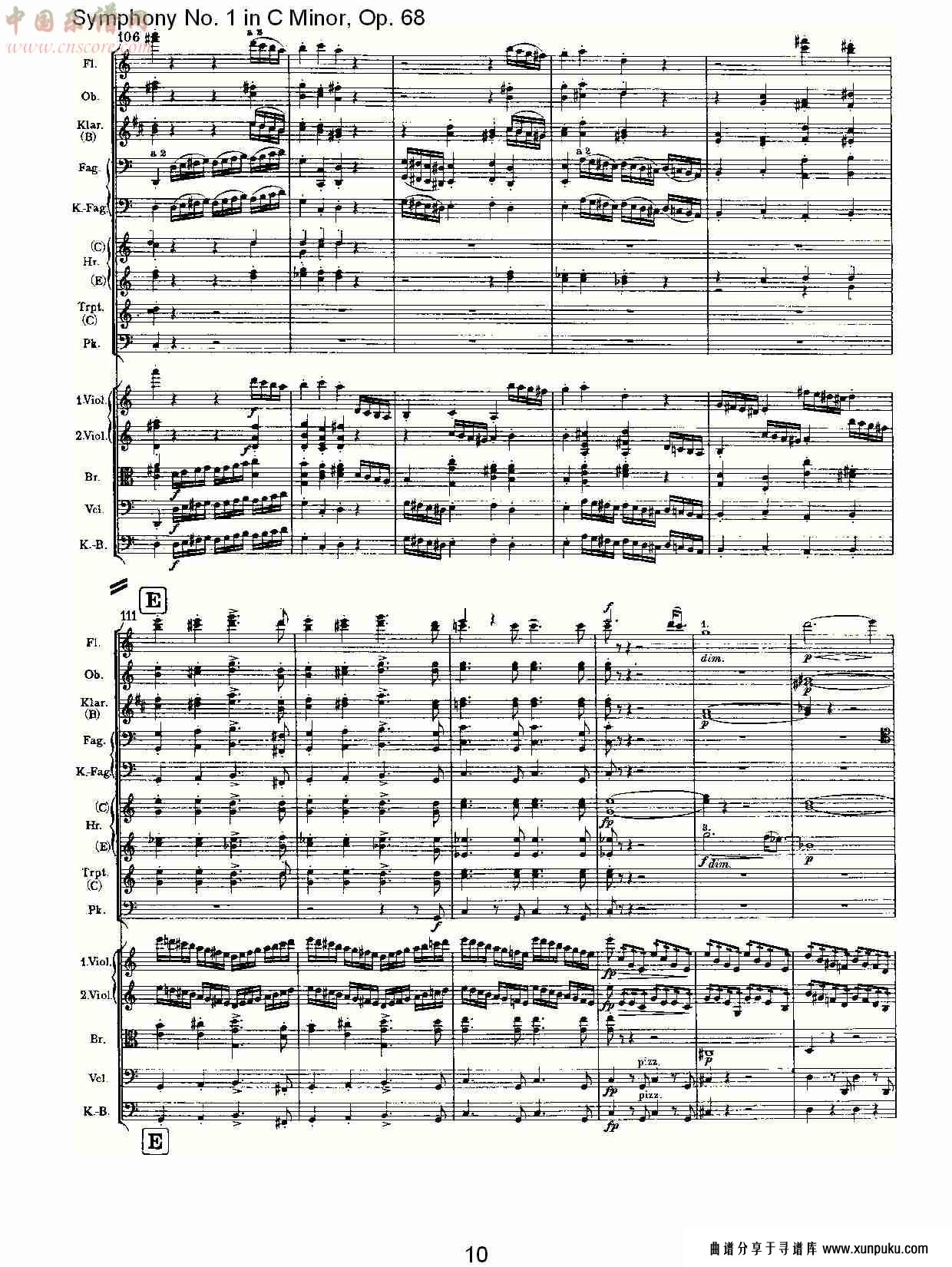 c小调第一交响曲, op.68 第四乐章（二）.总谱第5页