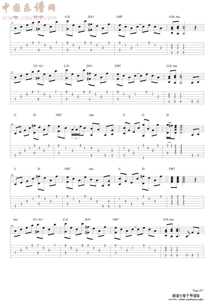 stairway to heaven吉他谱第2页