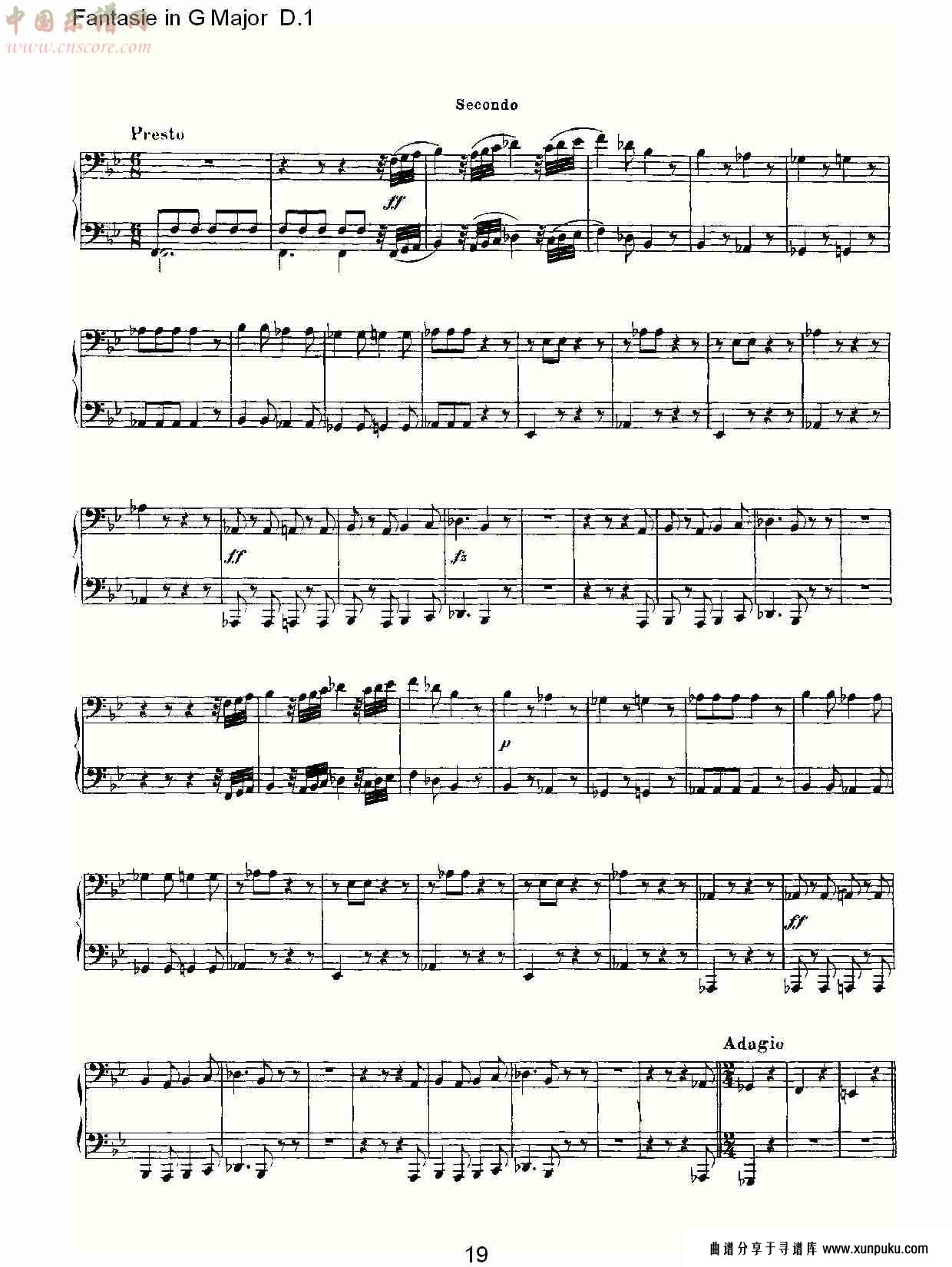 fantasie in g major d.1  g大调幻想曲d.1（四）总谱第4页