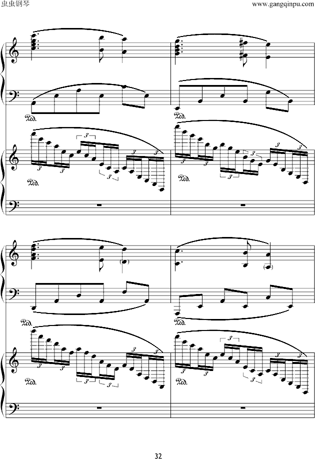 x战记插曲宿命双钢琴版钢琴谱第26页