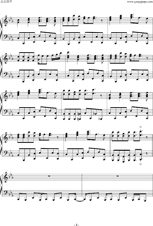 eva新世纪福音战士主题曲钢琴谱第3页