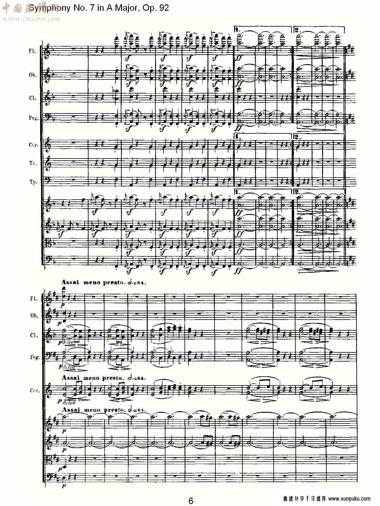 a大调第七交响曲 op.92 第三乐章总谱第21页