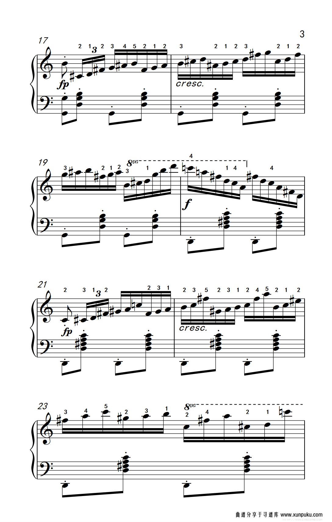 第八级1.练习曲 op.740 no.16（中央音乐学院 钢琴（业余）考级教程 7-9级）钢琴谱第3页