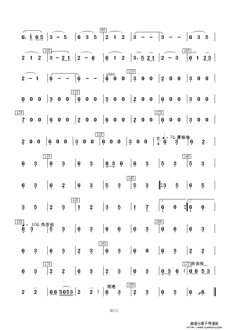 花儿与少年(民乐合奏)总谱第17页