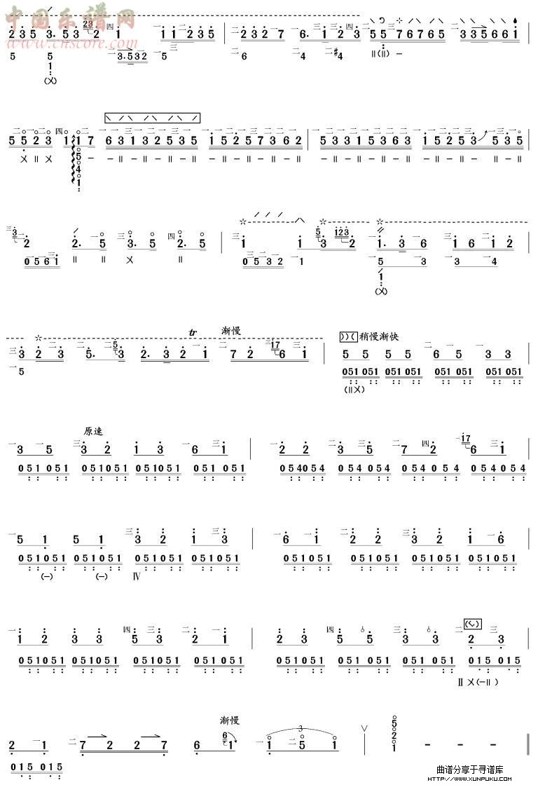 平湖秋月(琵琶曲谱)其他曲谱第2页