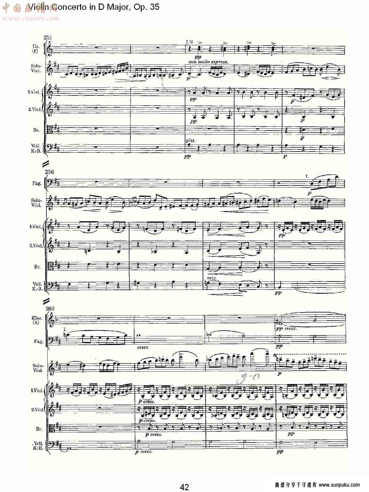 d大调小提琴协奏曲, op.35第一乐章（九）总谱第2页