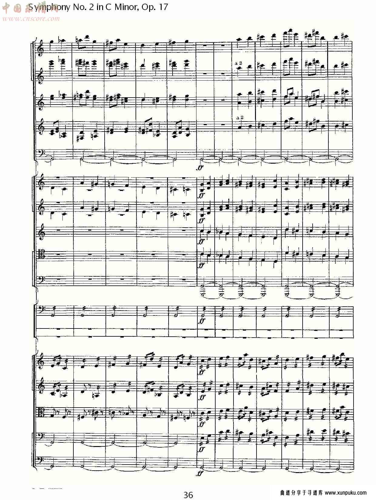 c小调第二交响曲, op.17第四乐章（八）总谱第1页