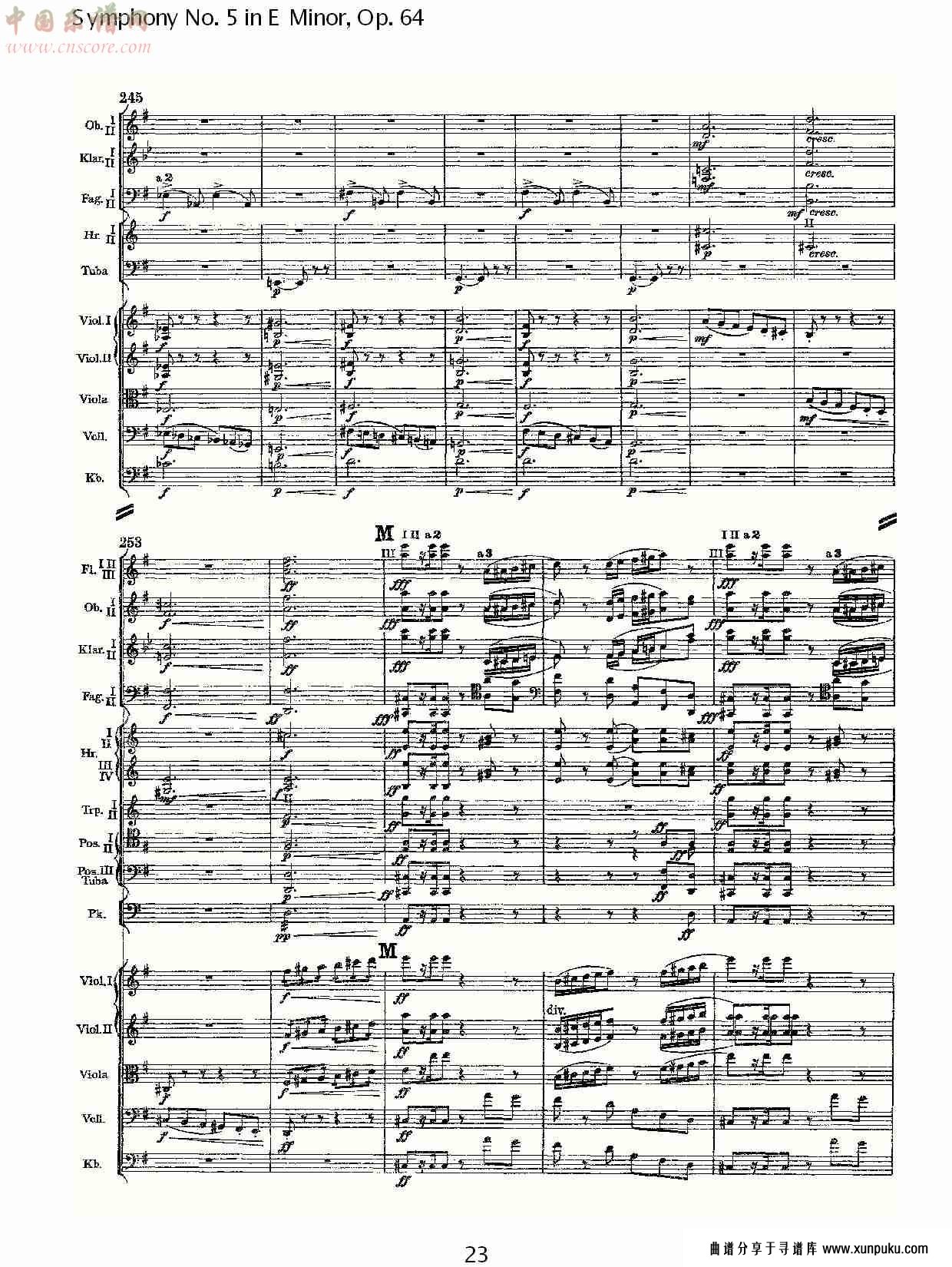 e小调第五交响曲,  op.64第一乐章（五）总谱第3页