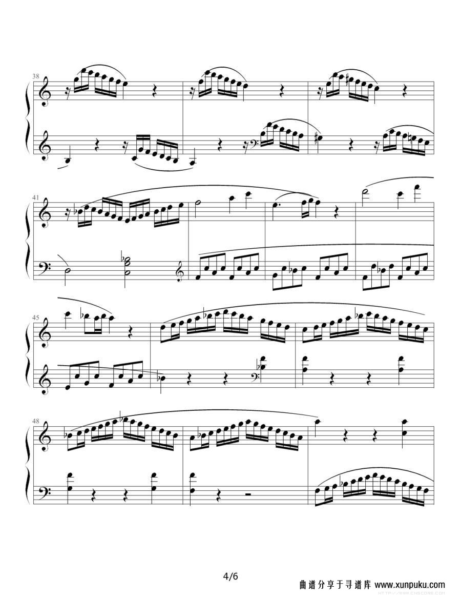 奏鸣曲 sonatas k.545（mozart 制谱版）钢琴谱第4页