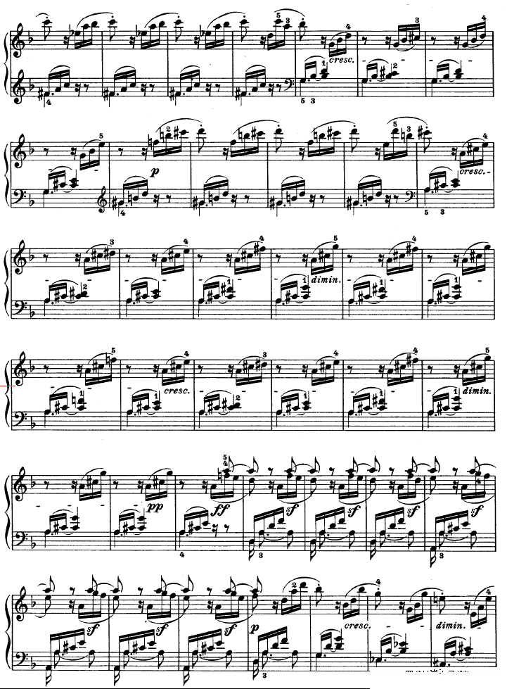暴风雨d小调第十七钢琴奏鸣曲  op.31—2钢琴谱(钢琴曲)钢琴谱第13页