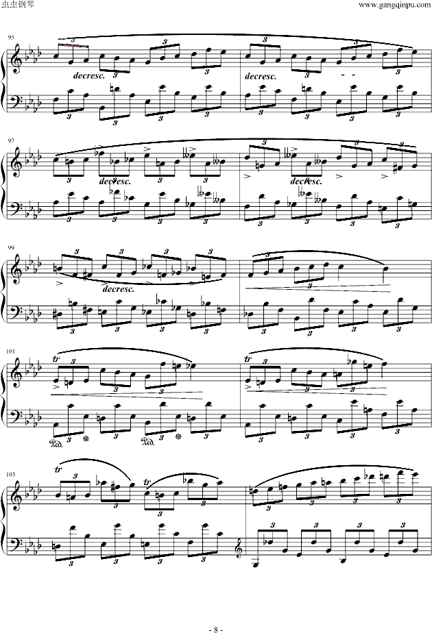 即兴曲第一首 op.29钢琴谱第8页