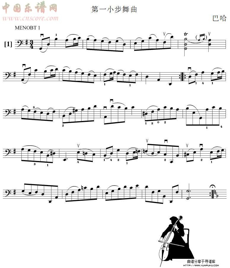 第一小步舞曲(大提琴谱)其他曲谱第1页