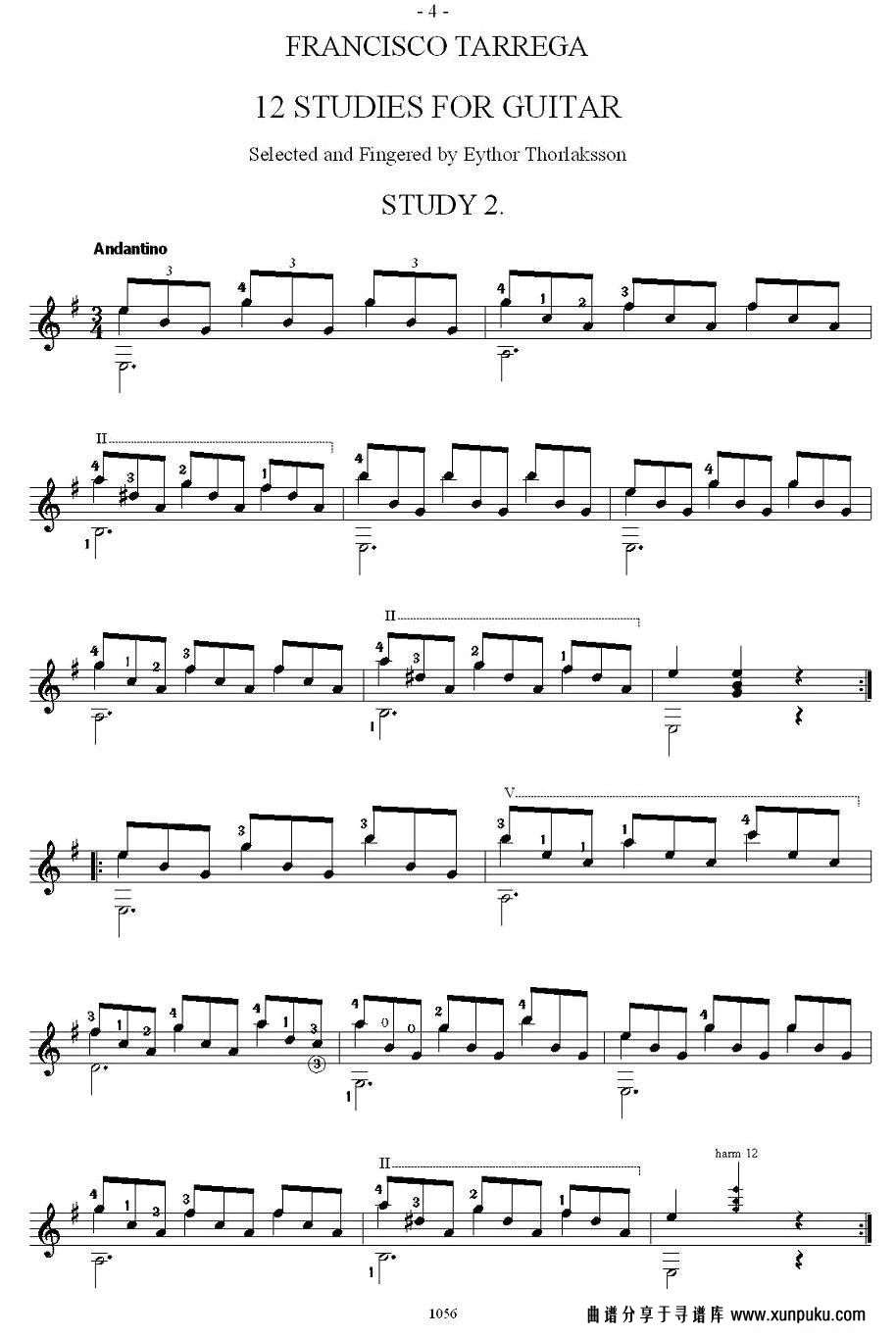 他雷加12首练习曲之2吉他谱