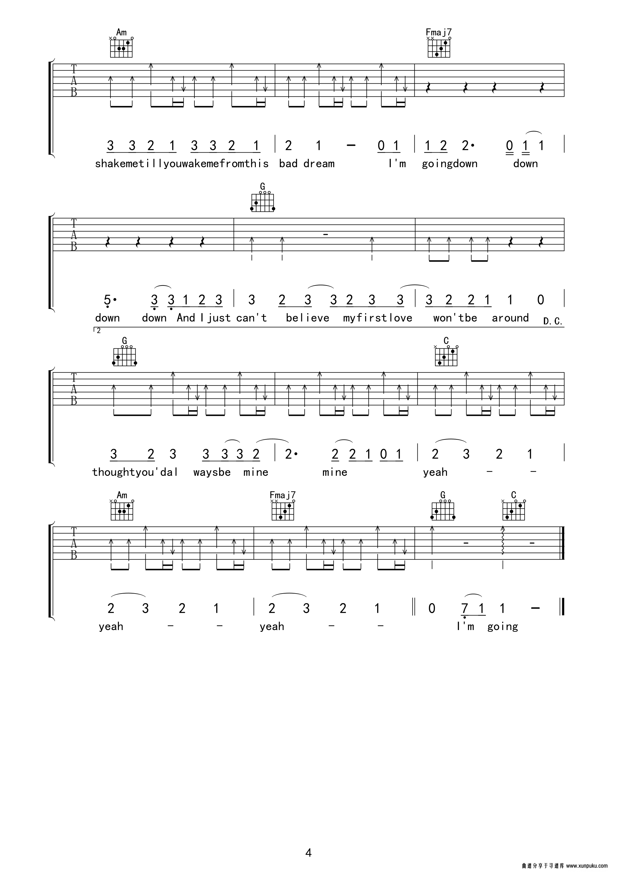 baby吉他谱第4页