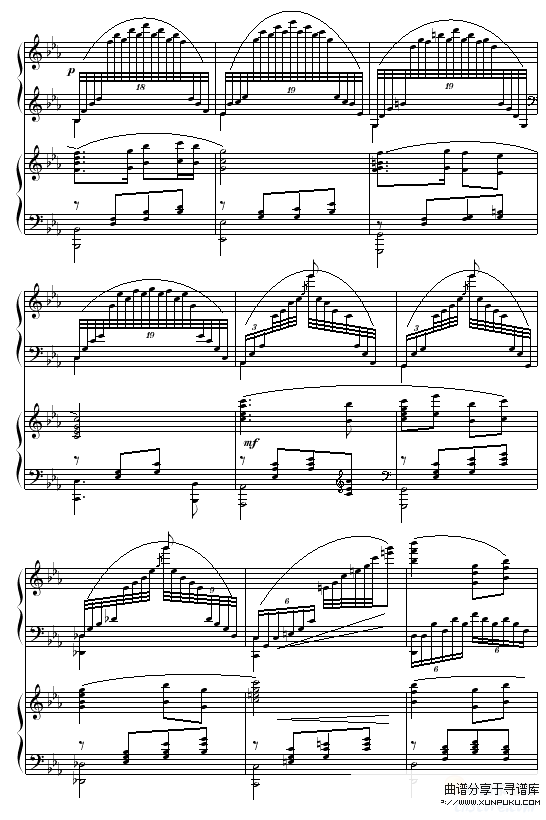 黄河愤-冼星海钢琴谱第4页