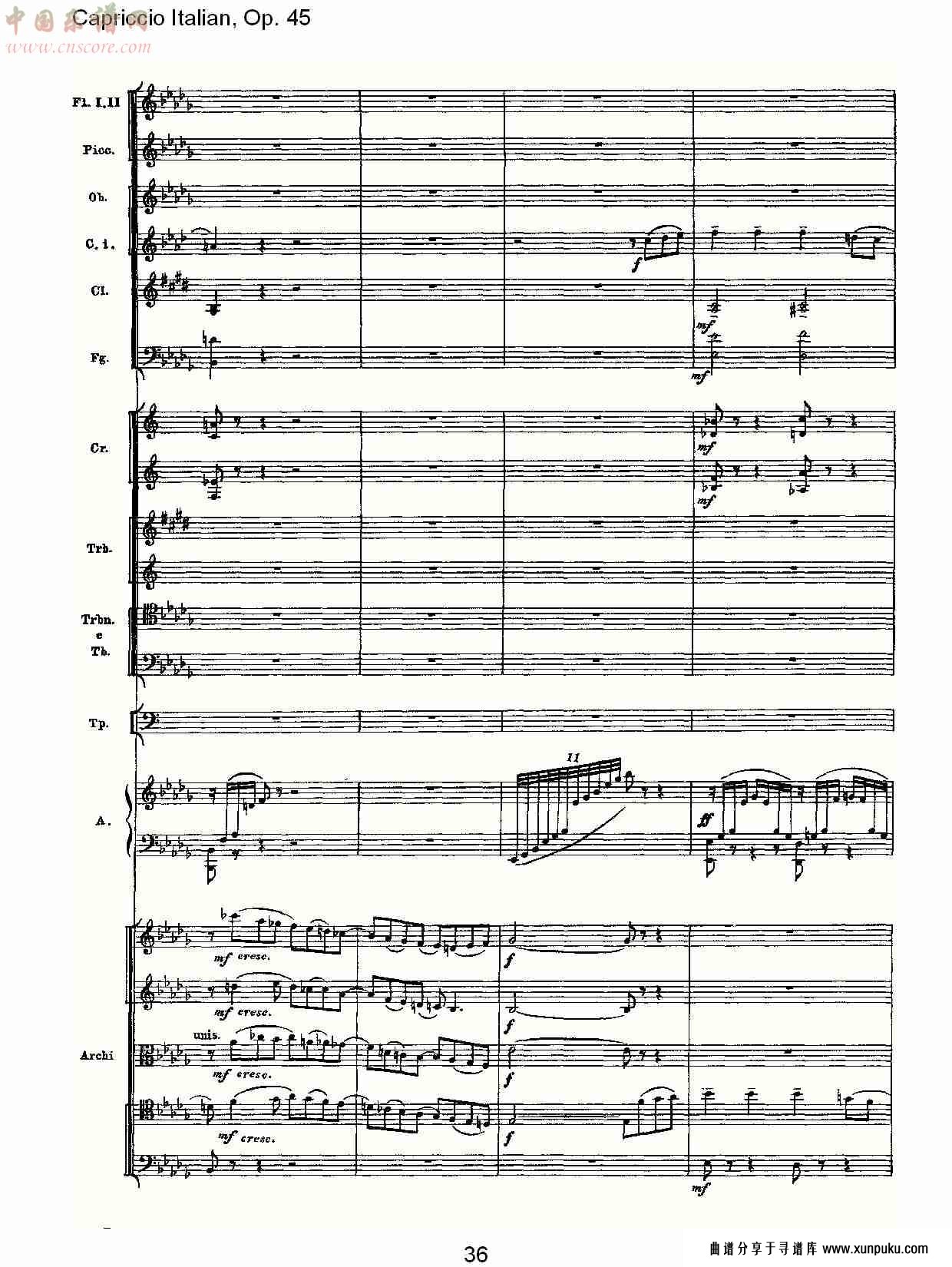 意大利幻想曲,op.45第一部（八）总谱第1页