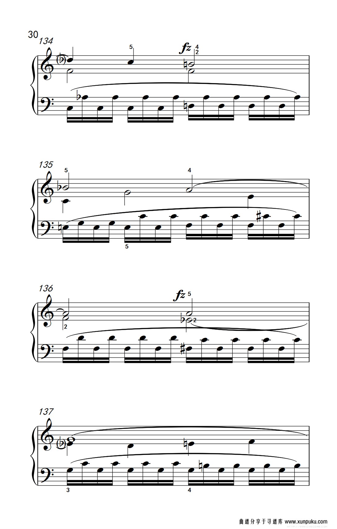 第九级1.c大调奏鸣曲 第一乐章 hob.xvi 50（中央音乐学院 钢琴（业余）考级教程 7-9级钢琴谱第30页