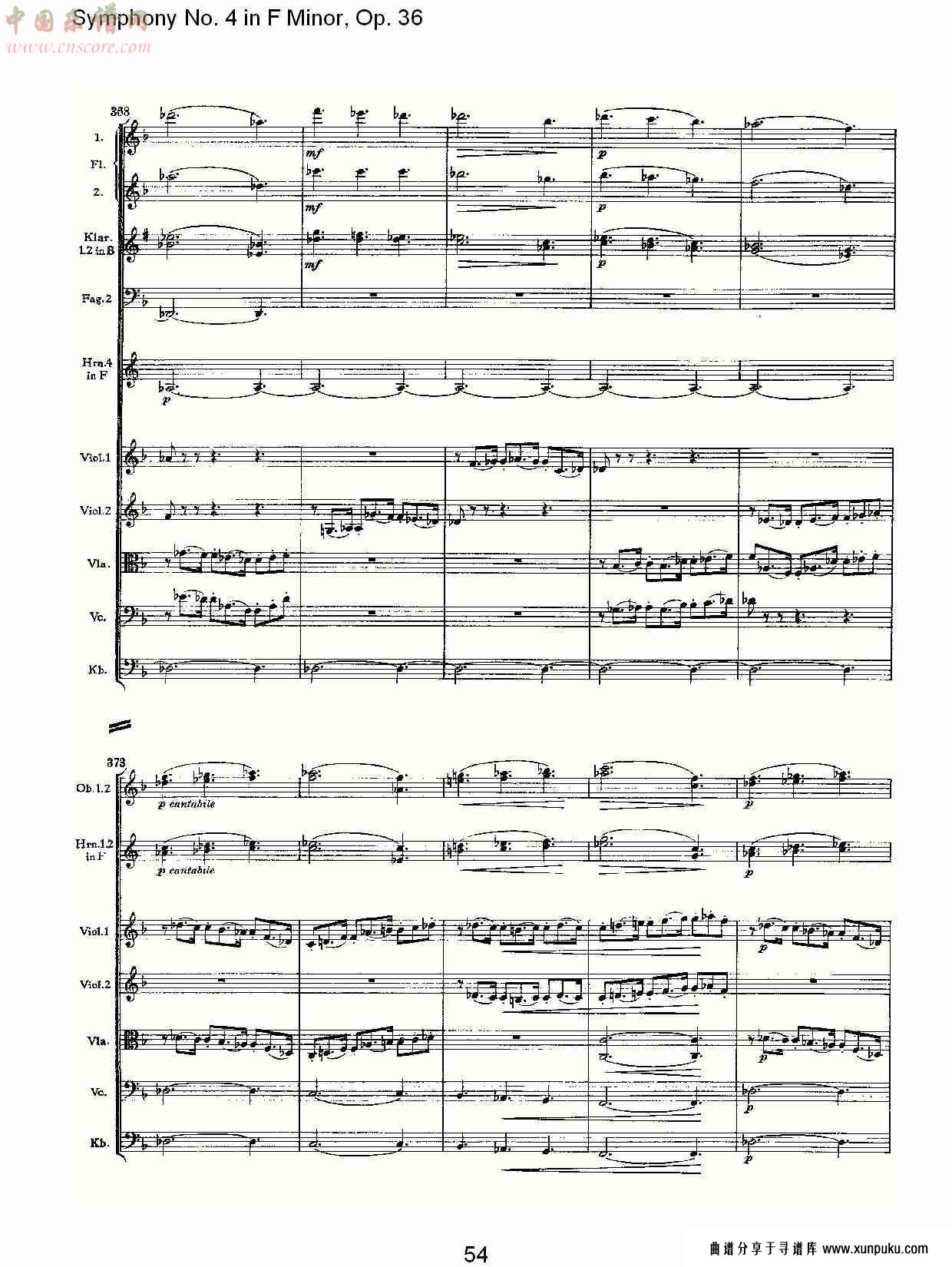 f小调第四交响曲,  op. 36 第一乐章（十一）总谱第4页