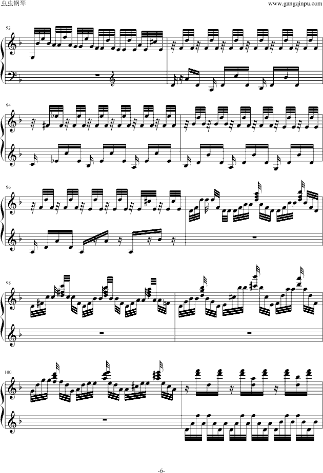 巴赫神作bwv.1004chaconne改编钢琴谱(钢琴曲)钢琴谱第6页