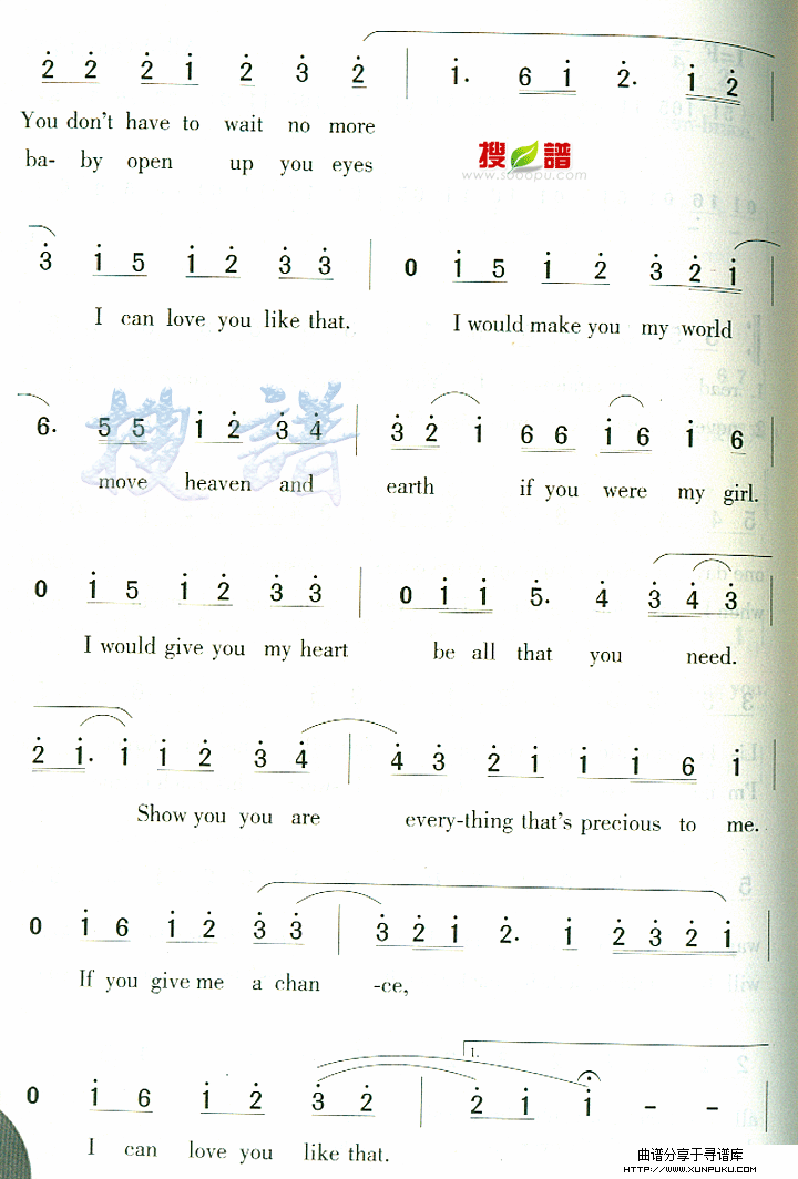 i can love you like that简谱第2页