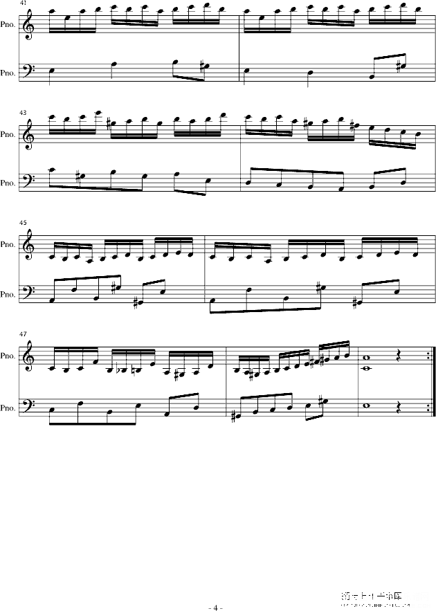 一分钟前奏曲钢琴谱第4页