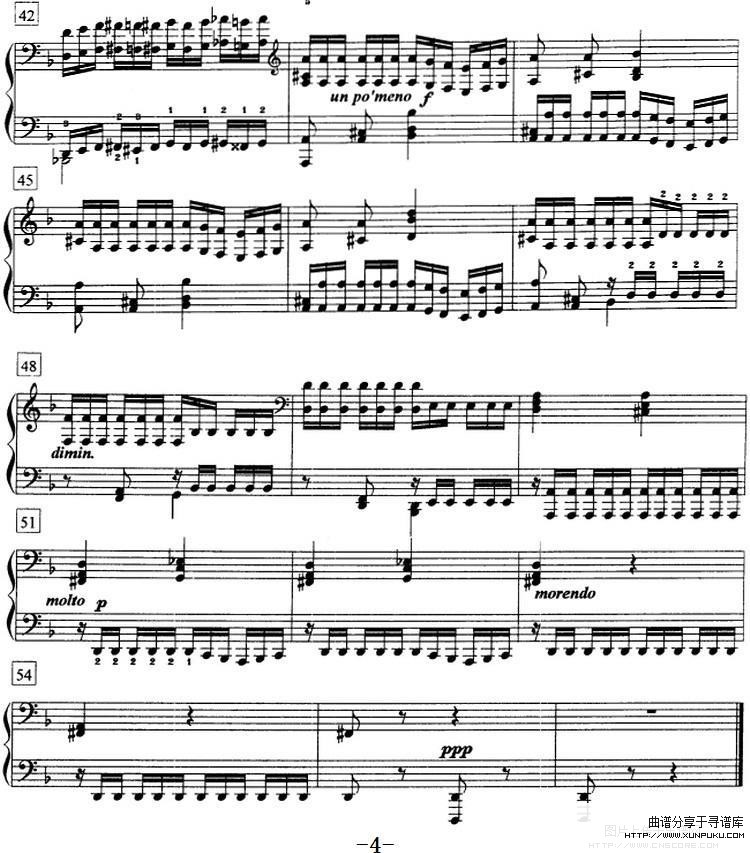 钢琴教程第七级 练习曲（op.72 no.9）钢琴谱第4页