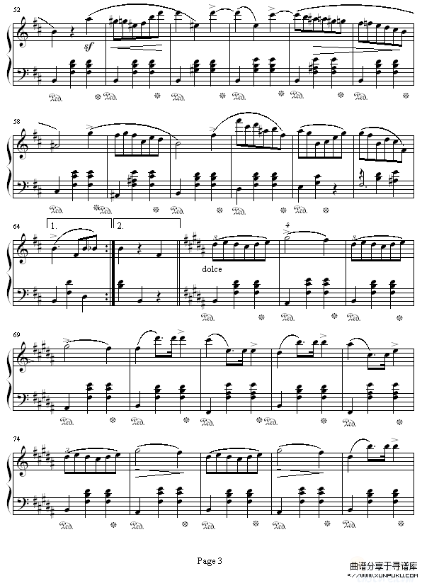 b小调圆舞曲Op.69 No.2-肖邦钢琴谱第3页