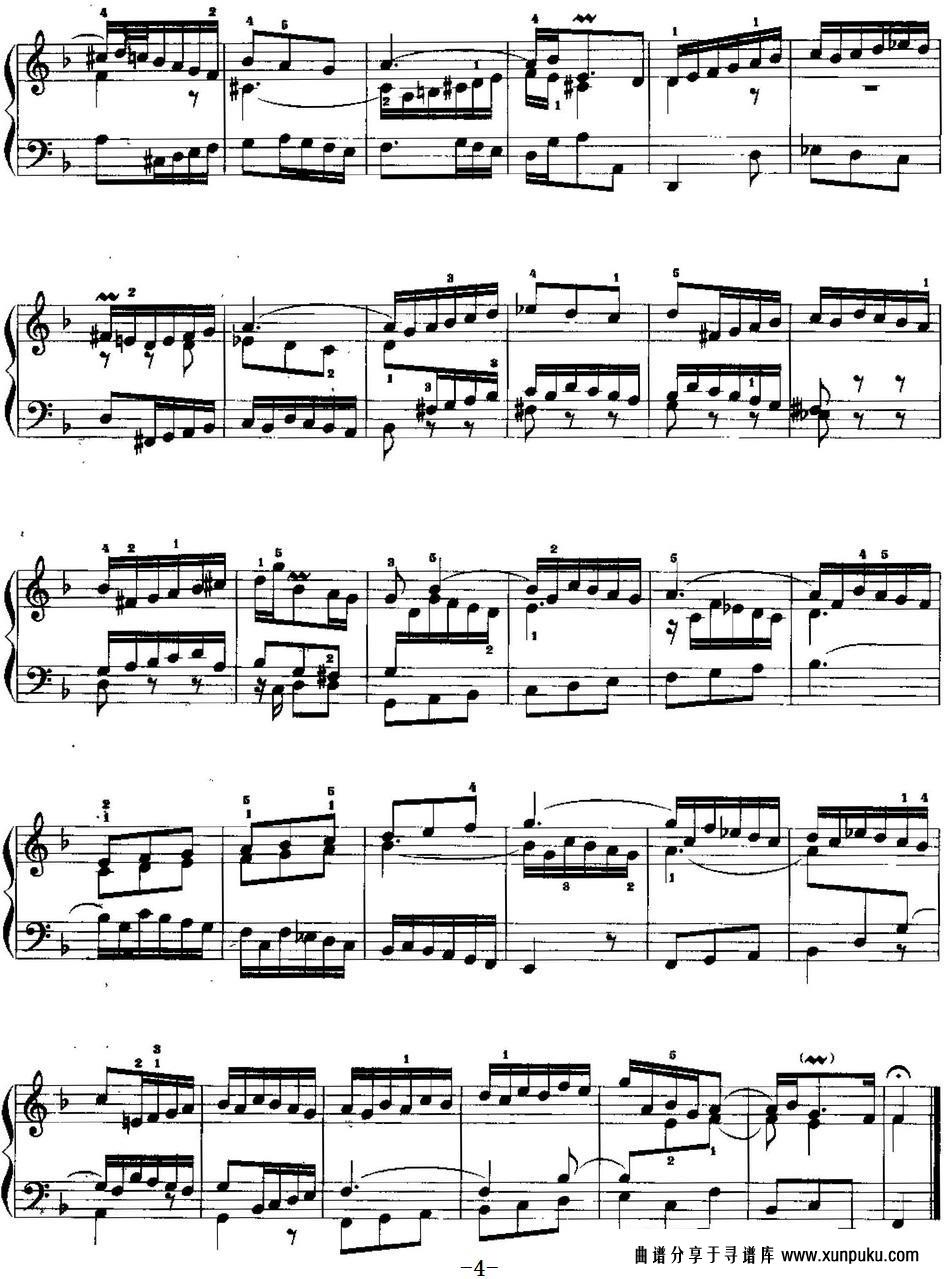 手风琴复调作品：F大调前奏曲与赋格手风琴谱第4页