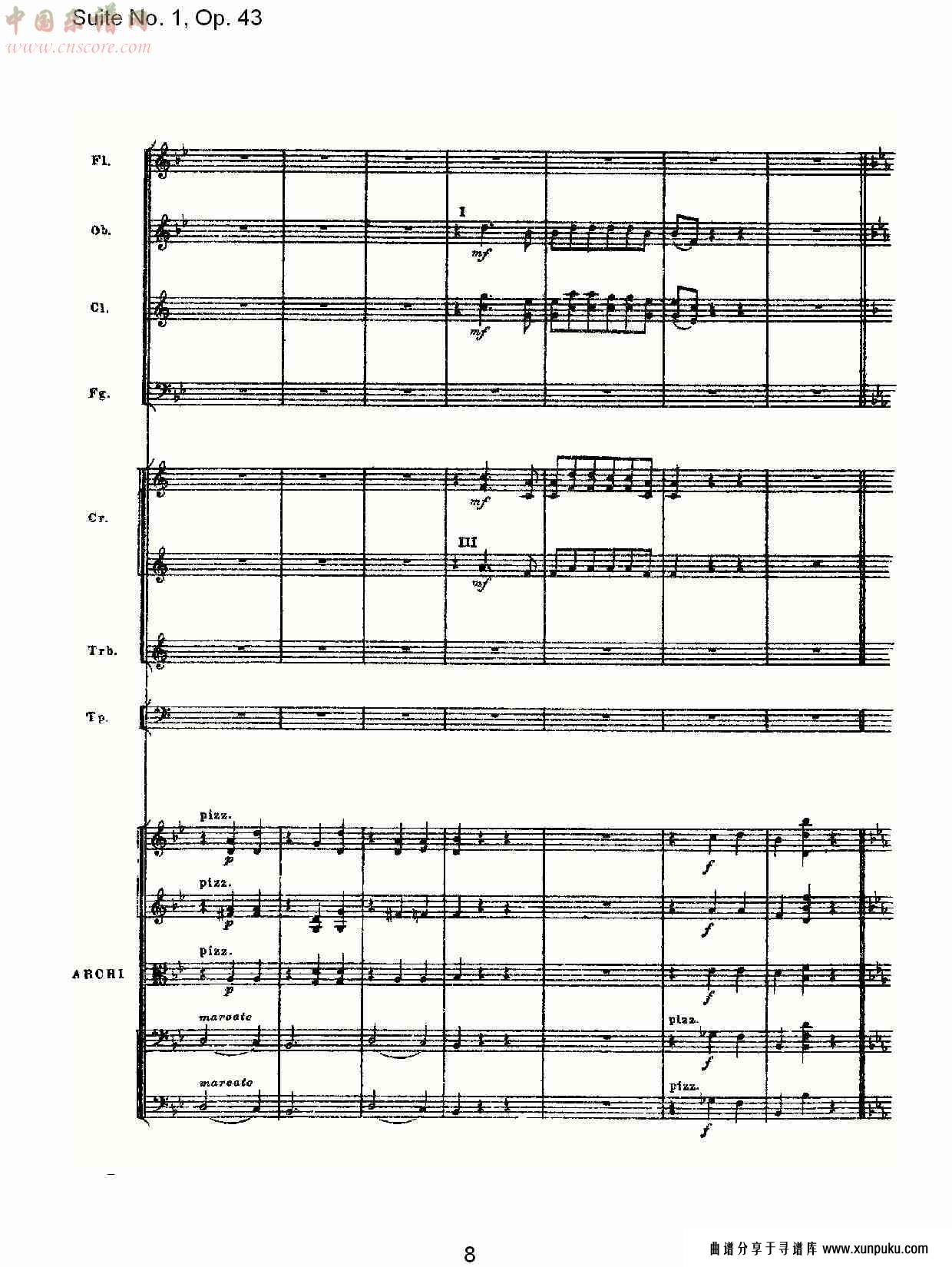 suite no.1, op.43   第一套曲,op.43第二乐章（二）总谱第3页