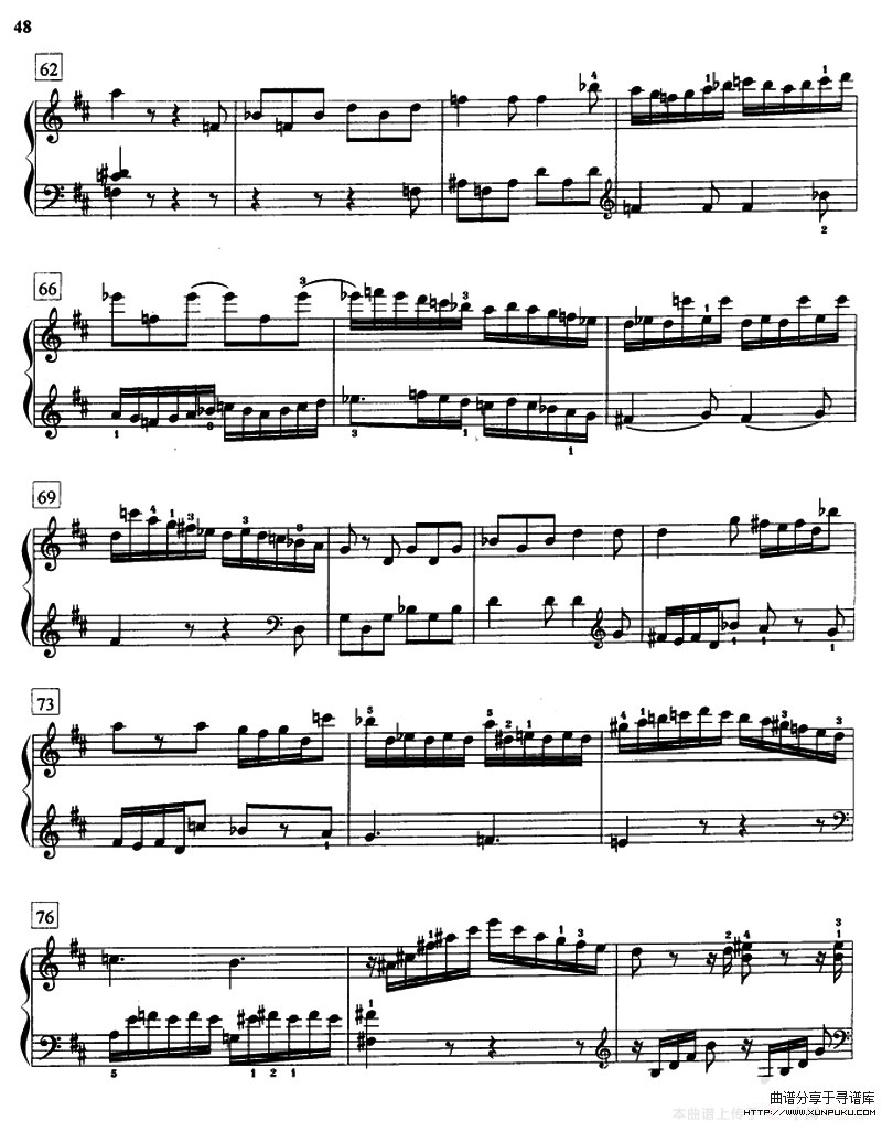 d大调奏鸣曲（k.576）钢琴谱第4页