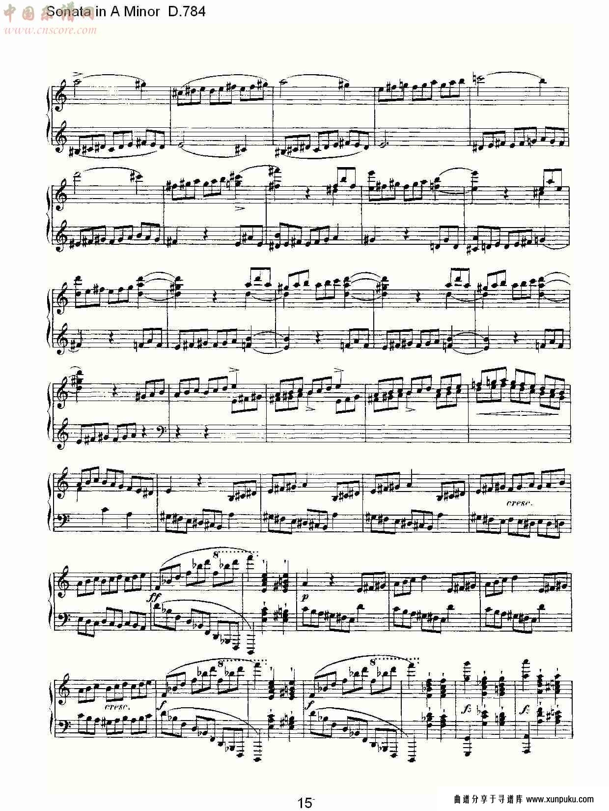 sonata in a minor d.784 a小调奏鸣曲d.784（三）总谱第5页