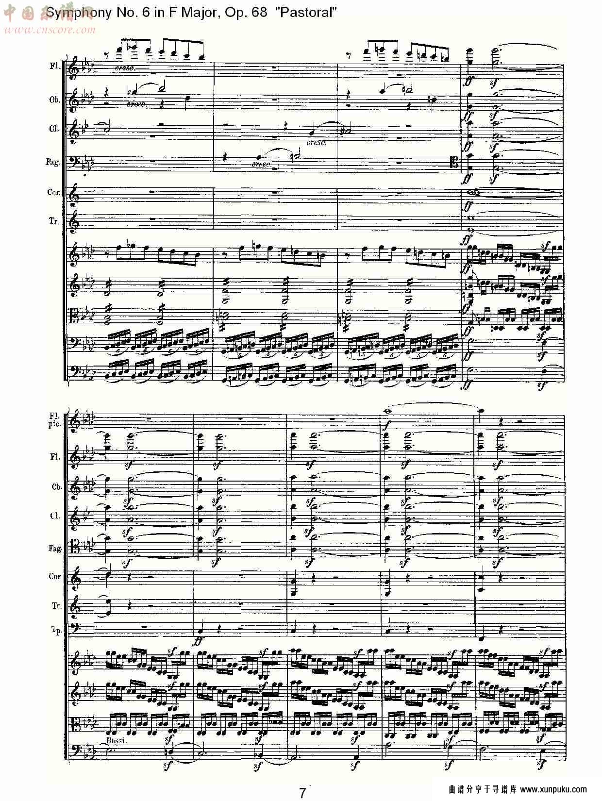 f大调第六交响曲 op.68 “田园” 第四乐章总谱第8页