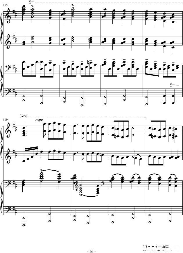 卡农四手（转）钢琴谱(钢琴曲)钢琴谱第8页