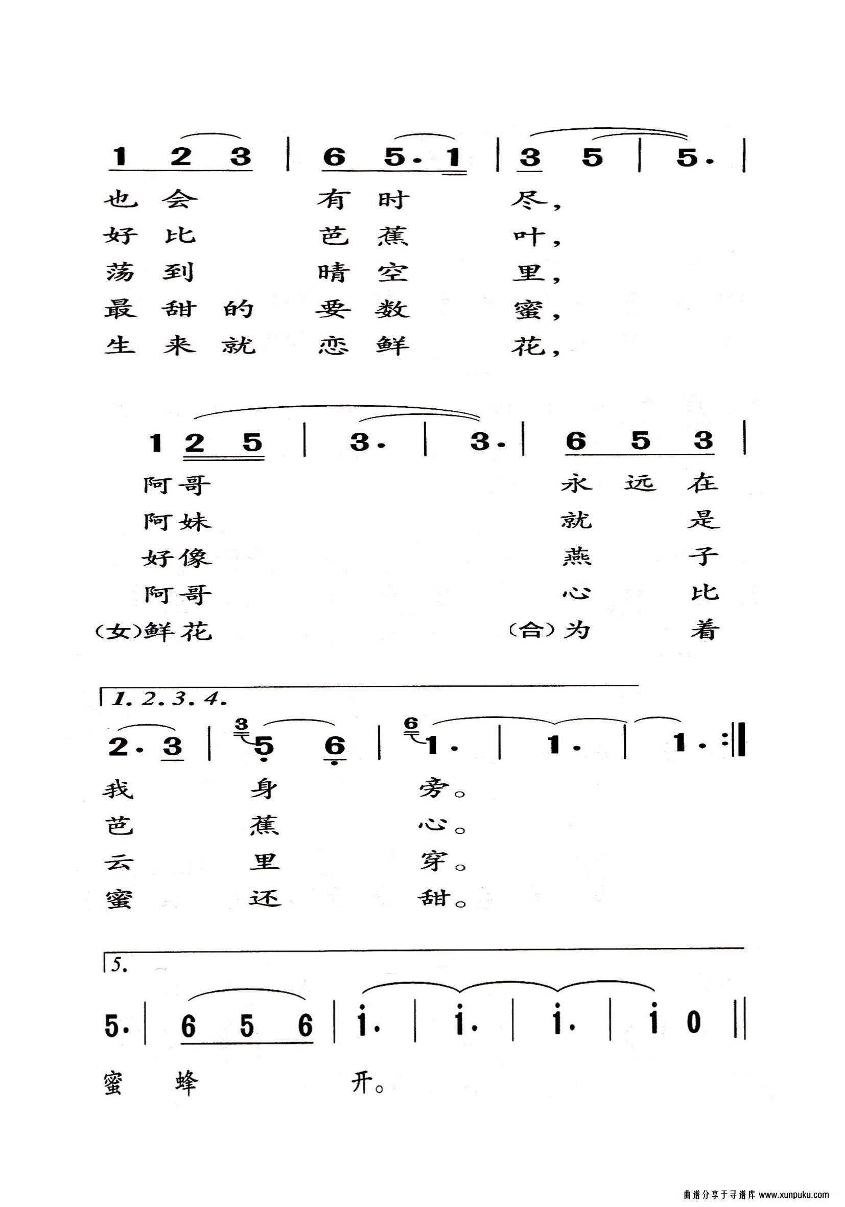 婚誓老年人特大字版简谱第2页