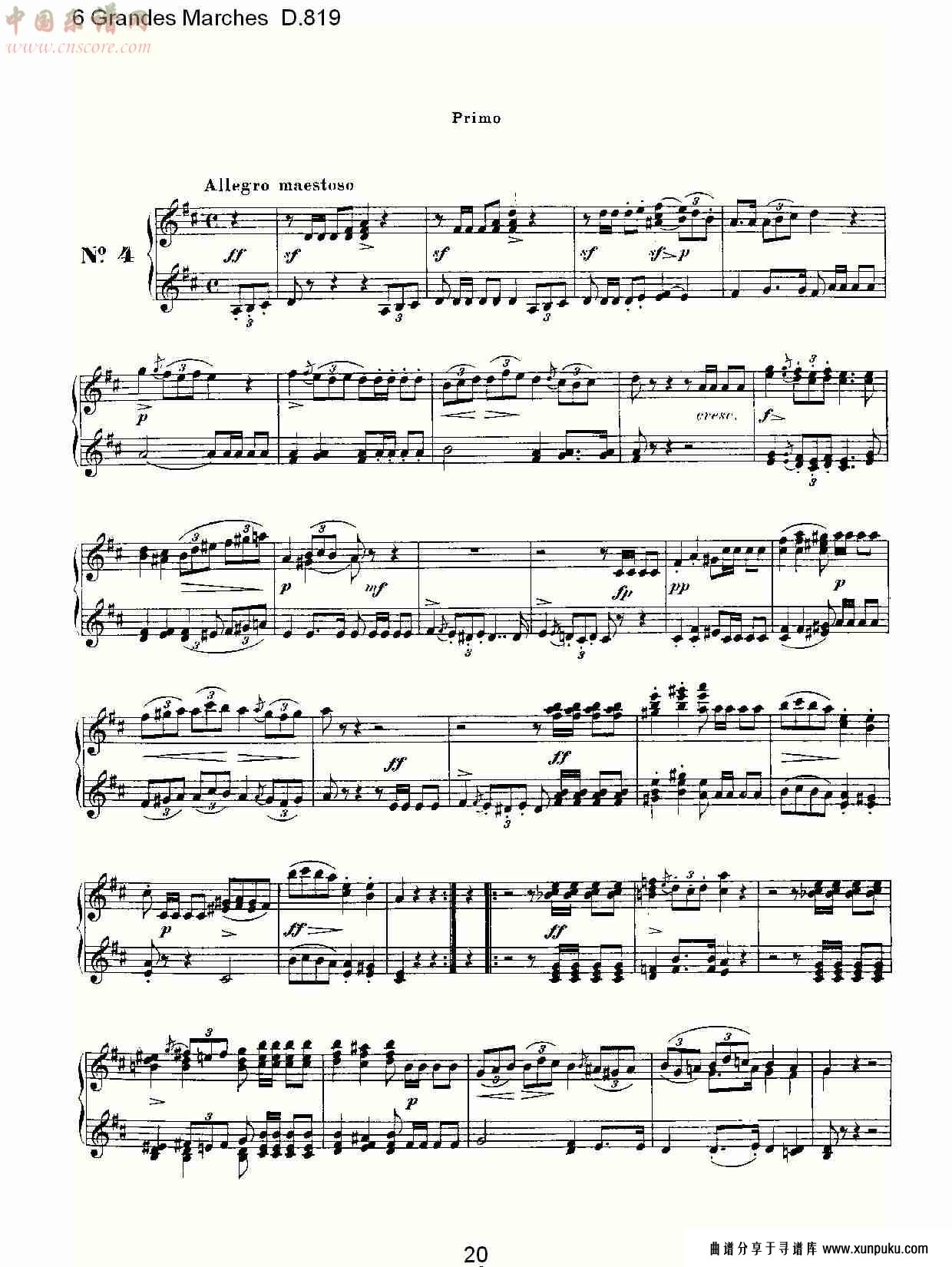 6 grandes marches d.819  6贵族进行曲d.819（四）总谱第5页