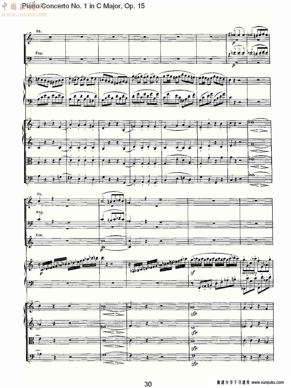 c大调钢琴第一协奏曲 op.15　第一乐章（三）总谱第2页