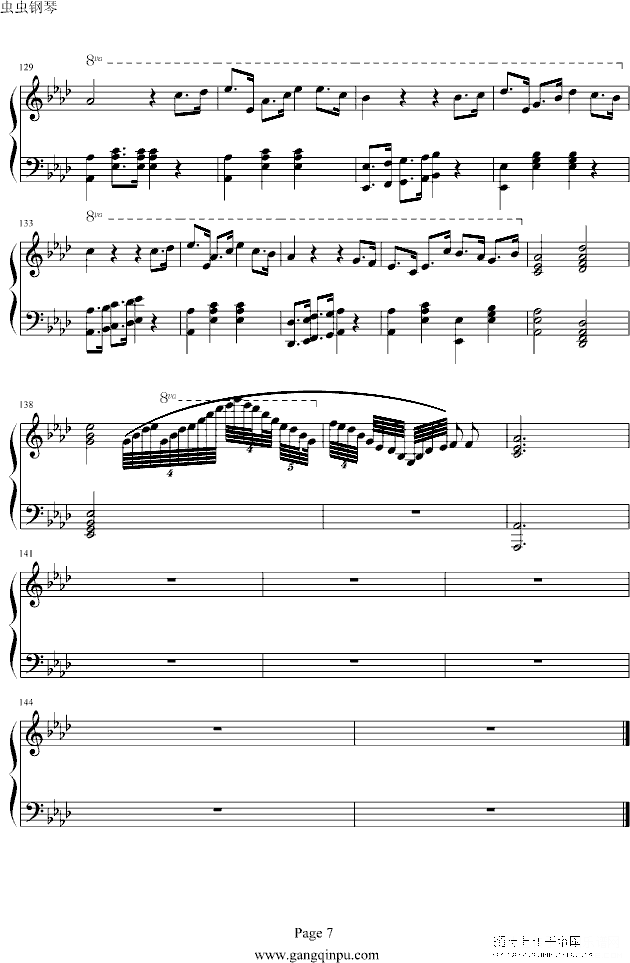甜蜜变奏曲钢琴谱第7页