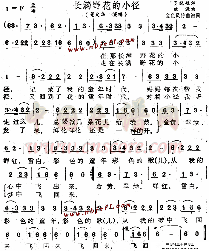 长满野花的小径简谱