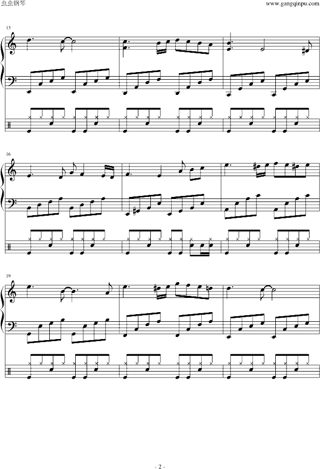 dance to the death（配打击乐）钢琴谱(钢琴曲)钢琴谱第5页