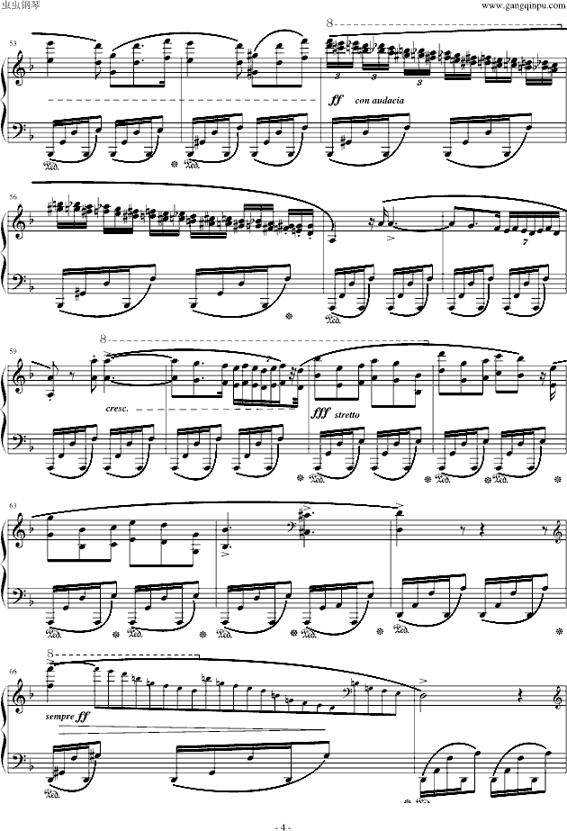 肖邦 d小调前奏曲no.24钢琴谱(钢琴曲)钢琴谱第4页