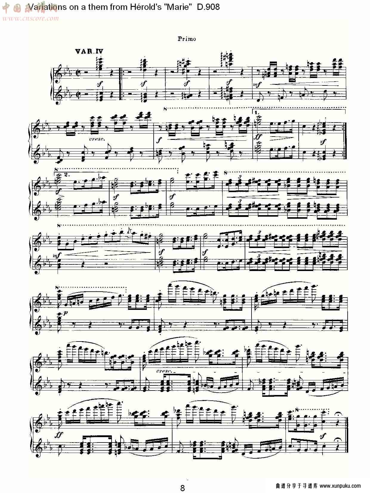 a them from hérold’s marie变鸣曲d.908（二）总谱第3页