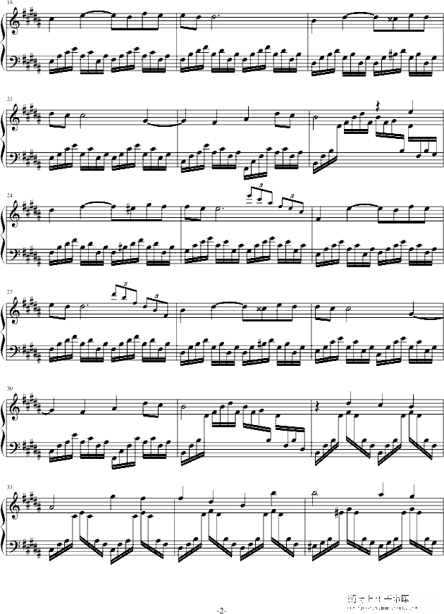 前奏曲——第二首钢琴谱第2页