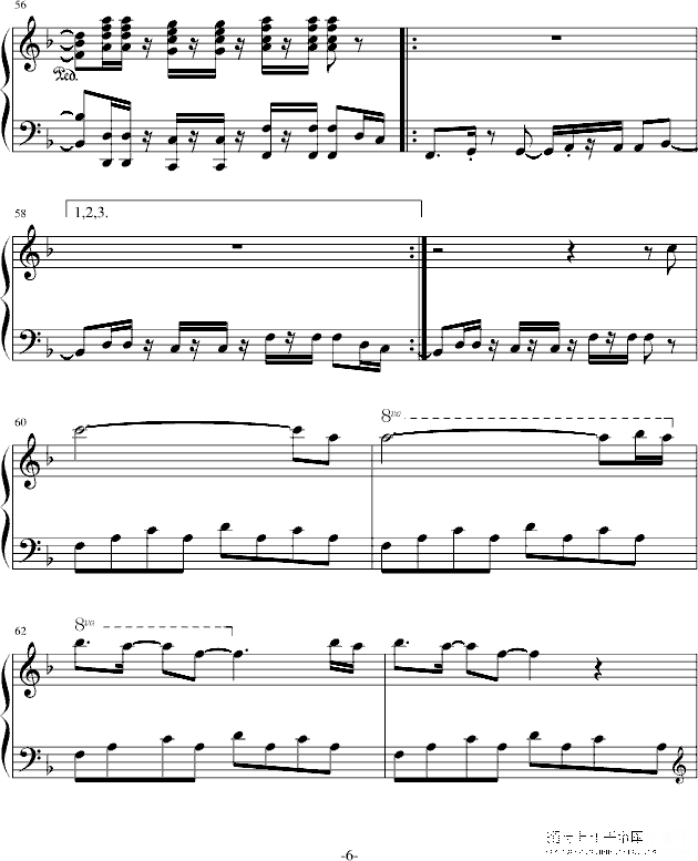 swept away钢琴谱第6页