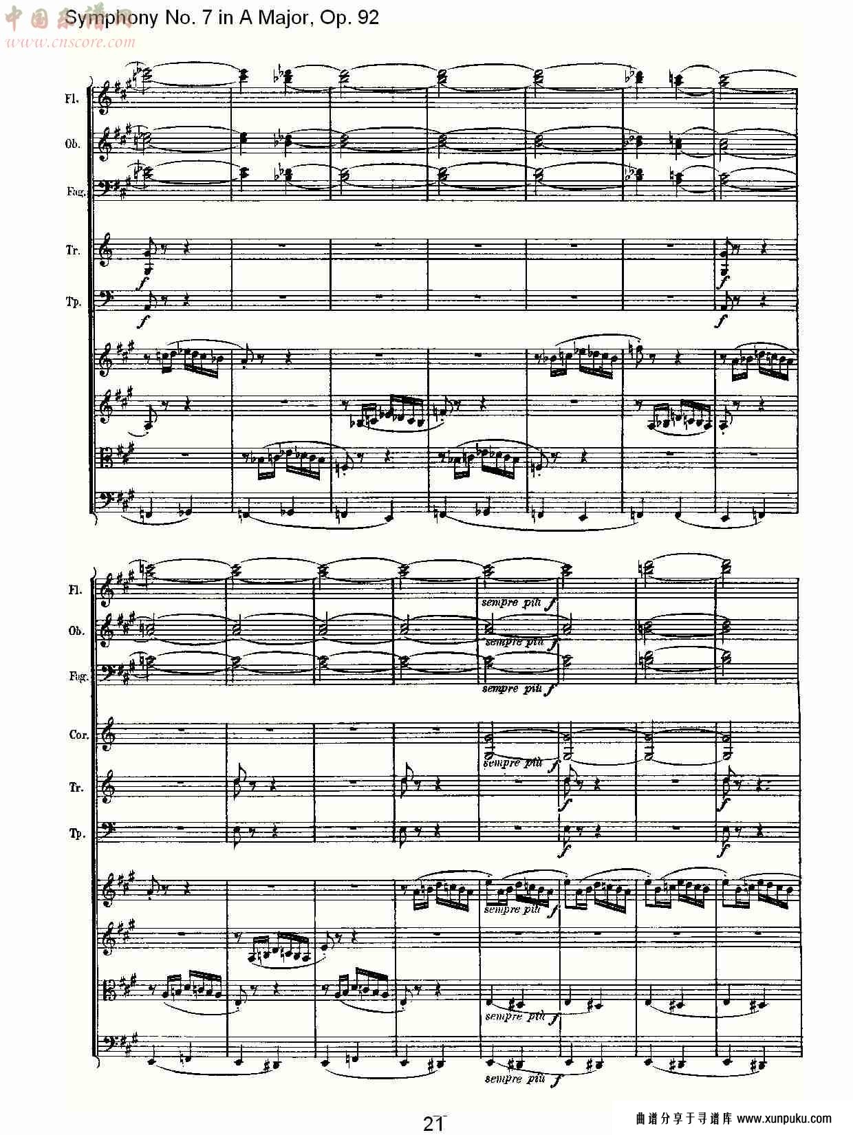 a大调第七交响曲 op.92 第四乐章总谱第15页