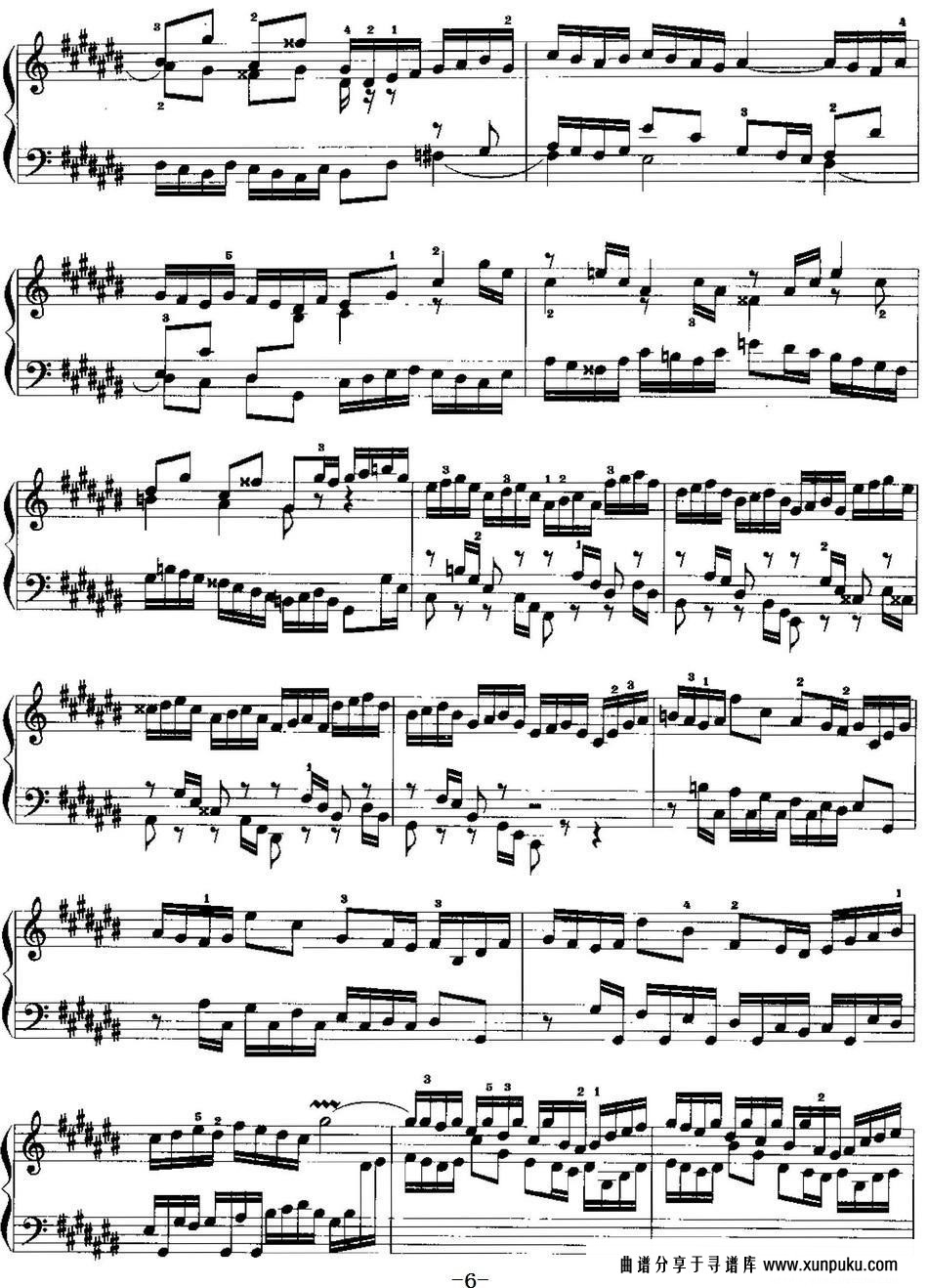 手风琴复调作品：升c大调前奏曲与赋格简谱第6页
