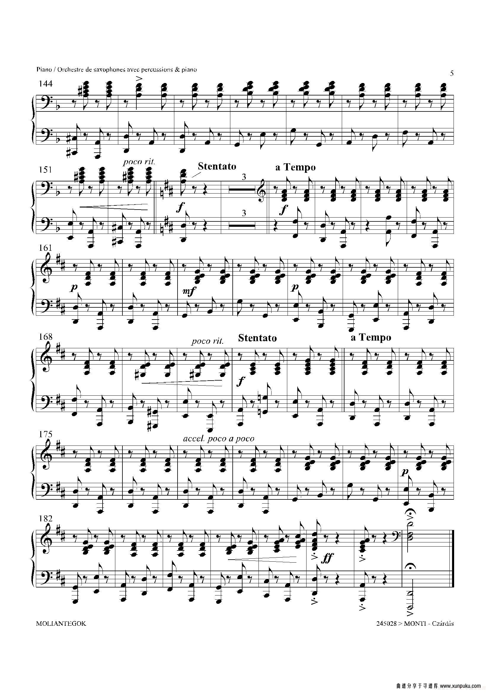 czardas 查尔达斯（15重奏）（钢琴）钢琴谱第4页