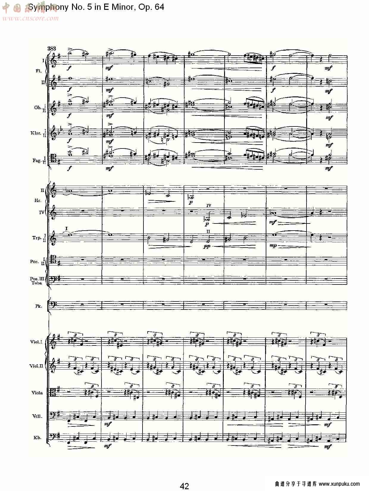 e小调第五交响曲,  op.64第四乐章（九）总谱第2页