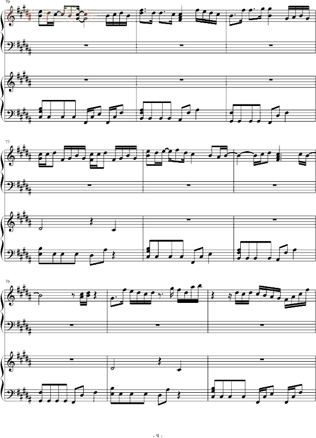 チェリッシュ_cherish_(piano)钢琴谱第9页