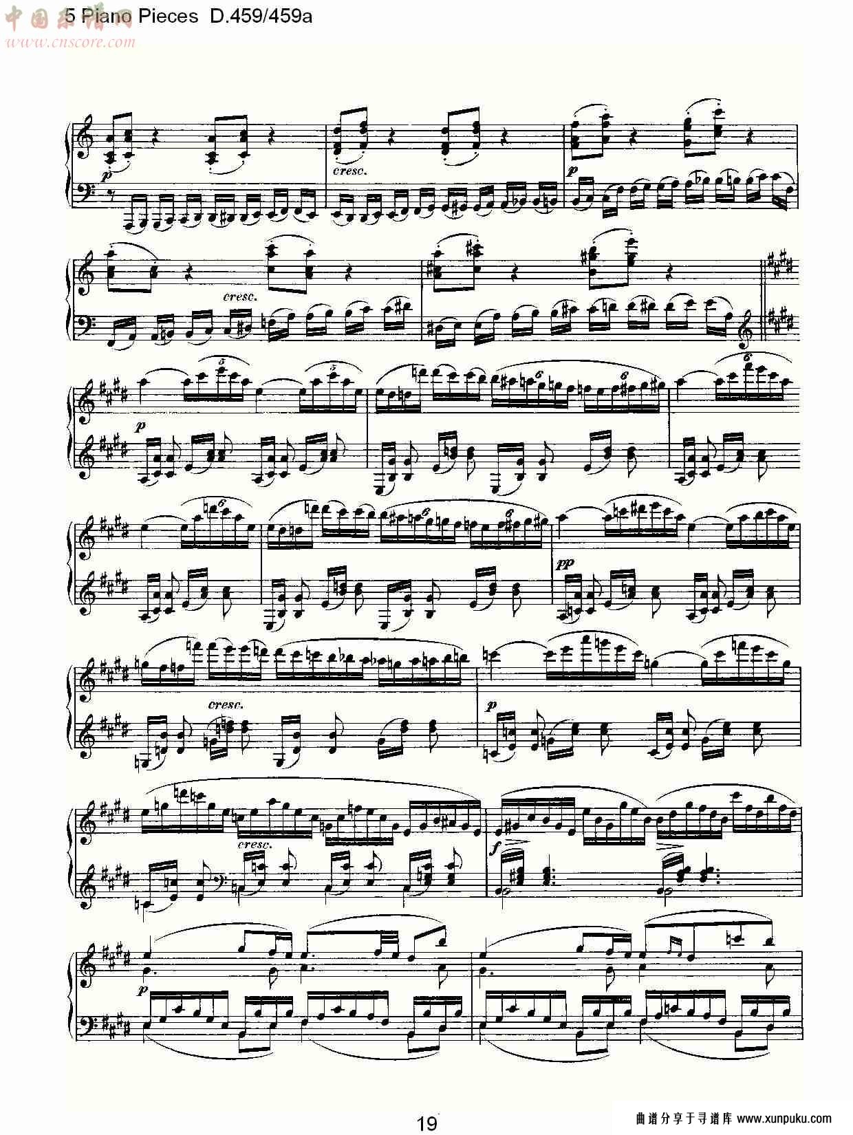 5 piano pieces d.459/459a    钢琴五联奏d.459/459a（四）总谱第4页