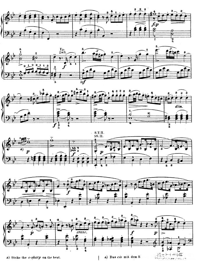 降b大调奏鸣曲 kv333钢琴谱第7页